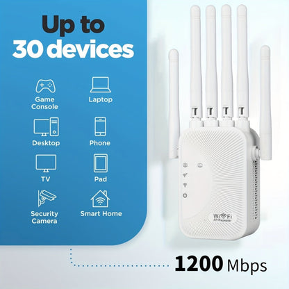 CP3600 WiFi Repeater Signal Booster 2.4GHz Wide Coverage, One-Button WPS Setup, Flexible Antenna Rotation