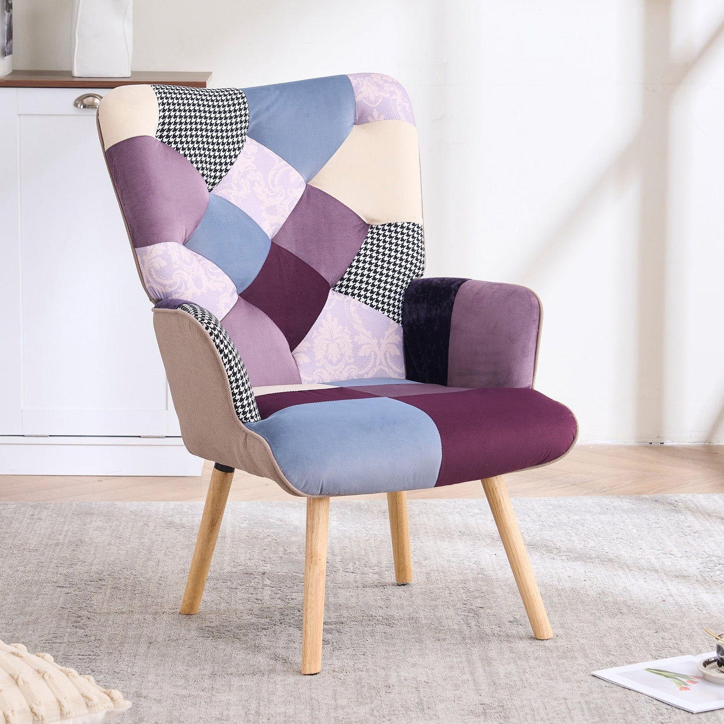 Accent Chair with High Back, Upholstered Lounge Chair for Living Room detail image - detail view 13