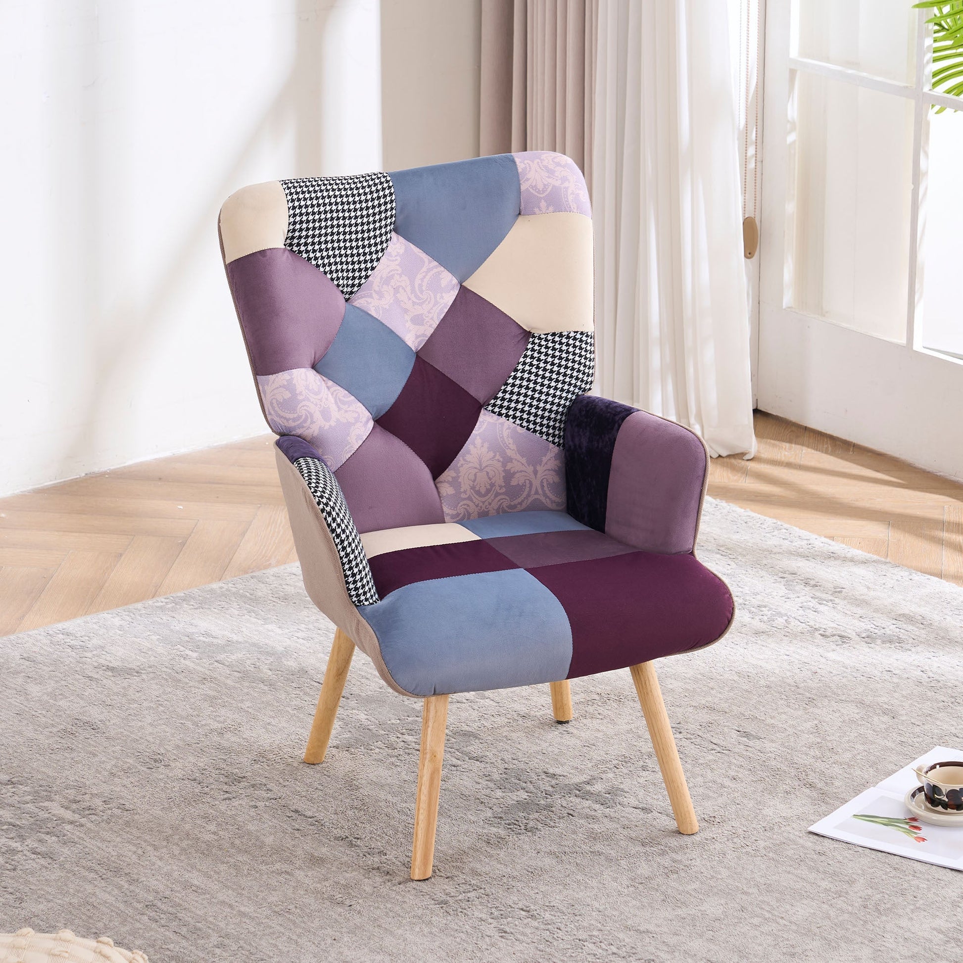 Accent Chair with High Back, Upholstered Lounge Chair for Living Room detail image - detail view 15