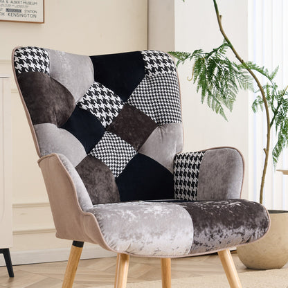 Accent Chair with High Back, Upholstered Lounge Chair for Living Room detail image - detail view 9