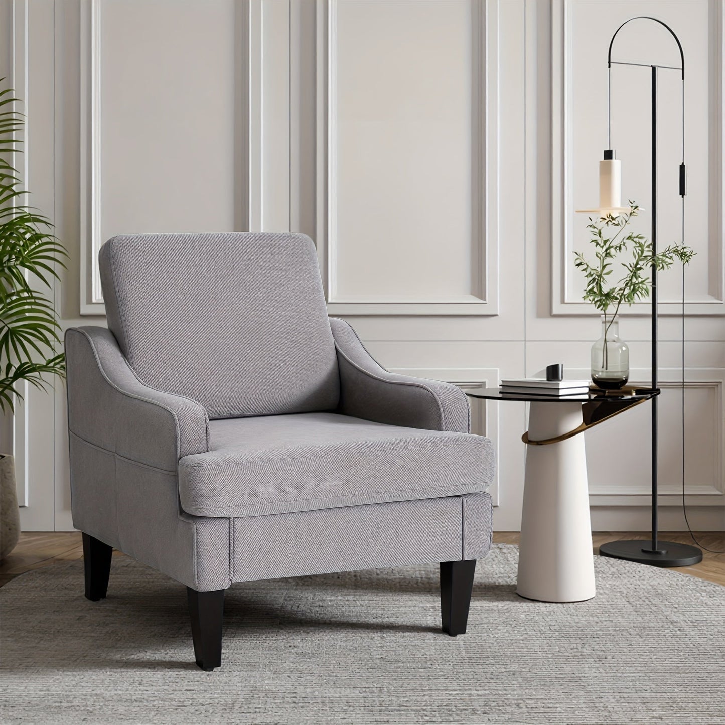 Accent Chair shown in the Light Gray option