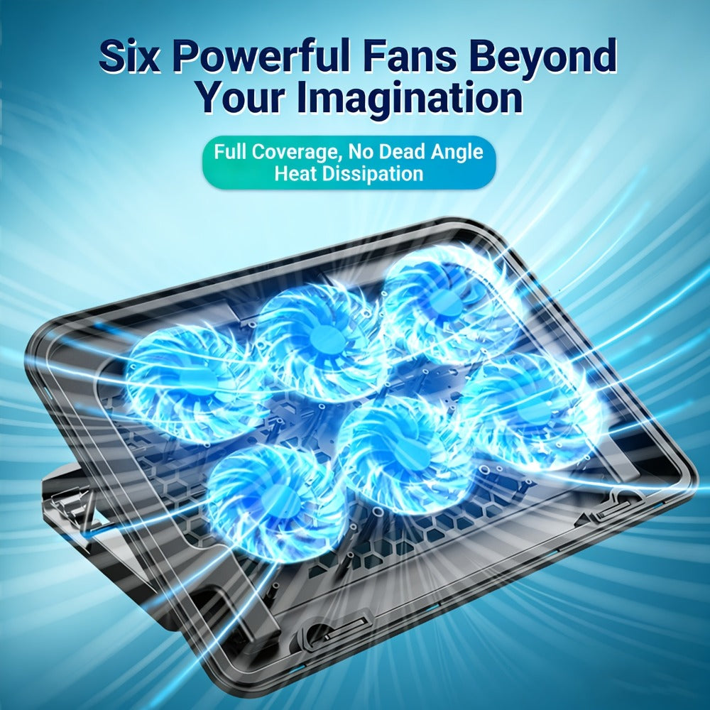 Laptop Cooling Pad ICE COOREL 6 Fans 12-17.3 Inch 5 Adjustable Heights 2 USB Ports RGB Gaming for an Everyday Personal Care Routine