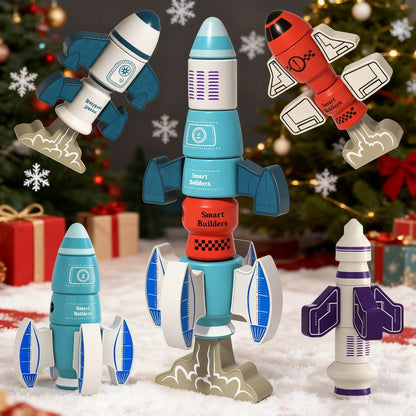 Magnetic Robot Building Toy for Kids Ages 3-5, 33-Piece STEM Stacking Playset with Storage Box, Rocket Robot & Monster Styles