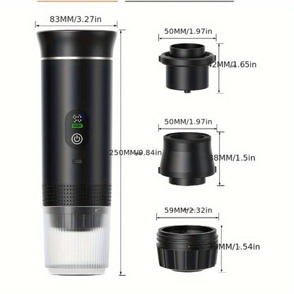 Portable Espresso Machine Type-C Charging Self-Heating, Single Serve Coffee Maker with Temperature & Battery Display