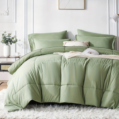 Checkered Microfiber Bed-in-a-Bag Comforter Set with Coordinated Sheets, 16 Color or Code Options and Four Sizes