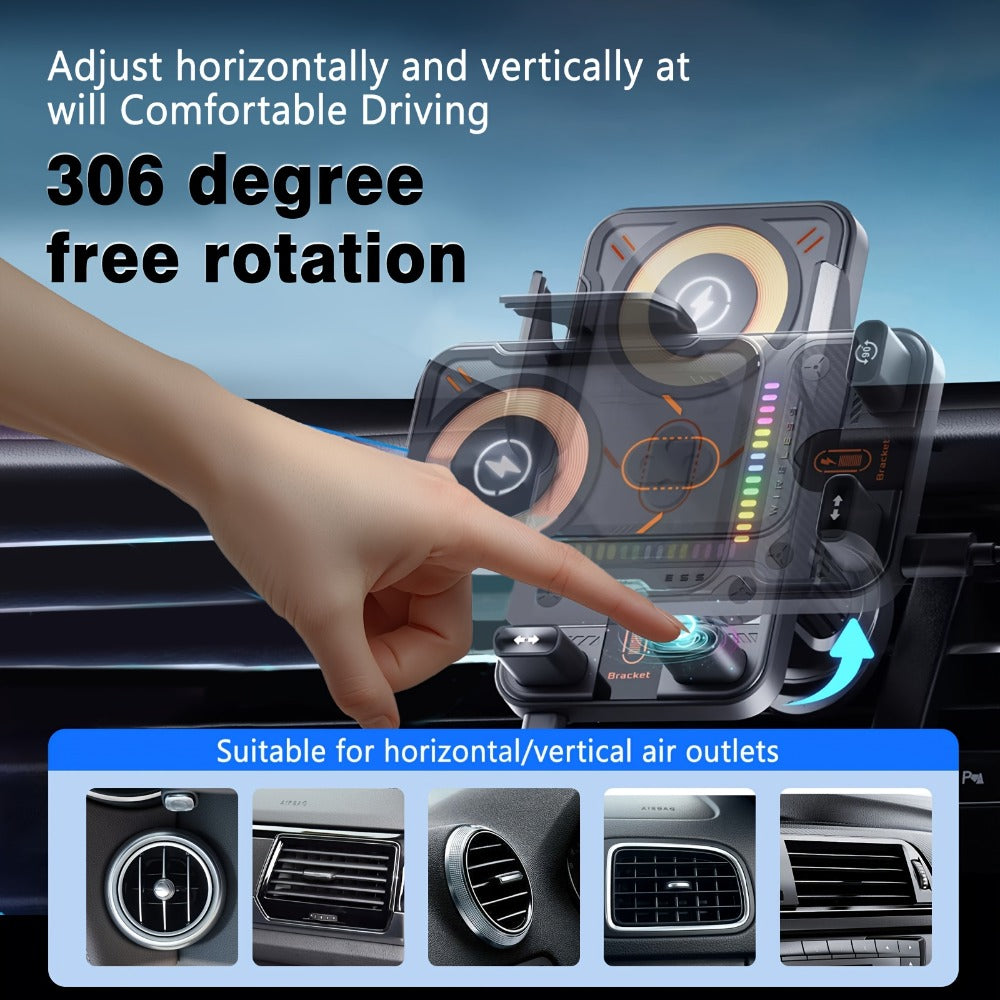 Car Wireless Charger 15W Auto-Align Smart Sensor FOD Detection Auto-Sensing Infrared Clamp 4mm for an Everyday Personal Care Routine