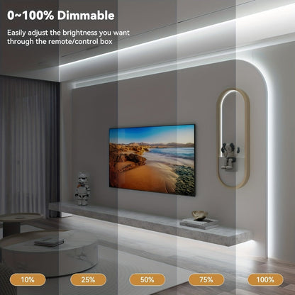COB LED Strip Light Dimmable 32.8ft 10m, 8mm Ultra-Thin 24V High Density Flexible COB LED Tape Light with Dimmer Switch