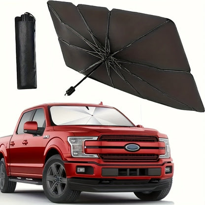 Windshield Sunshade Extra Large – Titanium Silver Retractable Car Sun Shade for UV & Heat Protection | Universal Fit for Car, Truck & RV