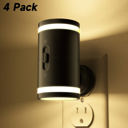 LED Night Light Plug In Dusk to Dawn Sensor, 5-120LM Adjustable Brightness, 3 Color Temperatures