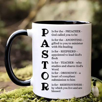 Pastor Appreciation Ceramic Mug 11oz – Insulated Coffee Cup for Hot & Cold Drinks, Dishwasher Safe, Funny Pastor Definition Gift for Him