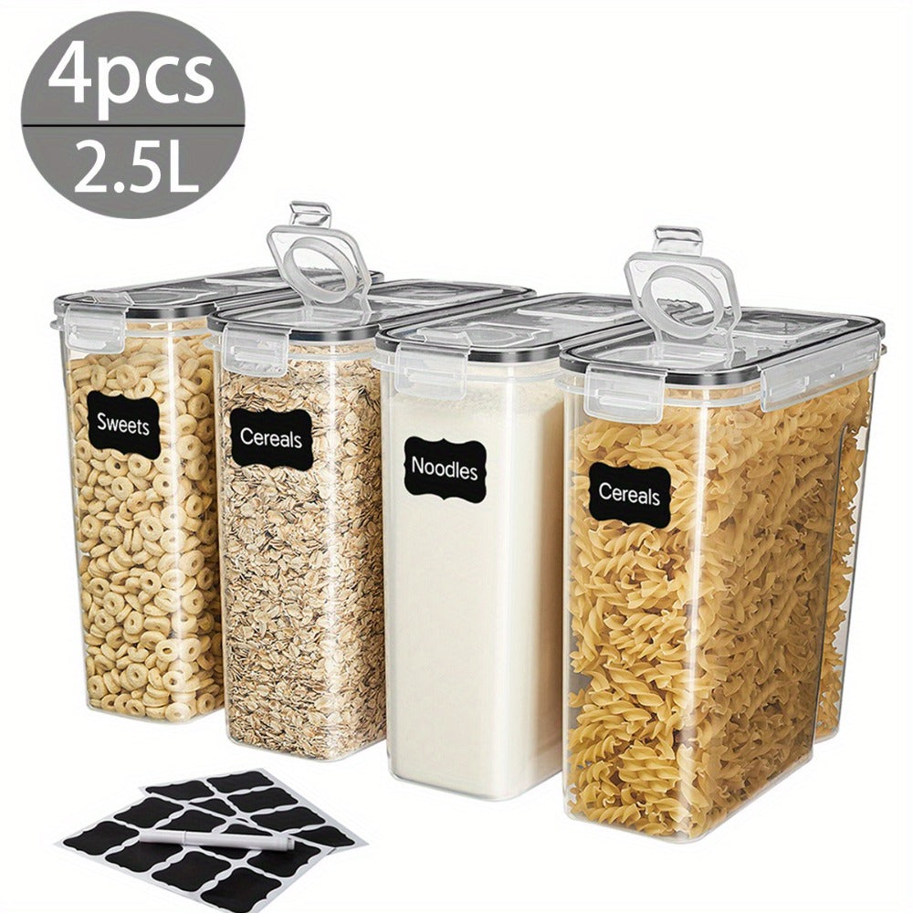 Pantry Jar Food Storage Organizer Eight-Piece Set with 84.54oz or 1.06-Gallon Canisters for Kitchen and Pantry Organization