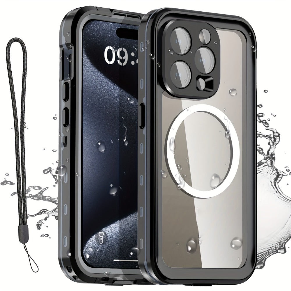 Phone Case with Integrated Screen Protector and Lanyard for Selected iPhone 15 and 16 Pro Configurations
