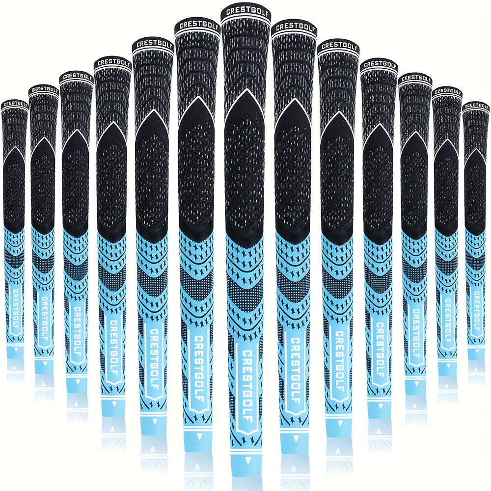 Midsize Golf Grips Set 13 Pack – All Weather Hybrid Rubber Golf Club Grips with Ecological Yarn Thread Technology, Multiple Colors