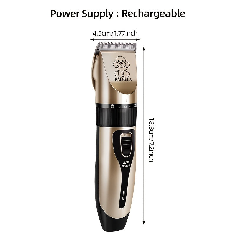 Pet Hair Trimmer USB Rechargeable Wireless Clipper for Dogs & Cats – Low Noise Electric Grooming Scissors, Lithium Battery