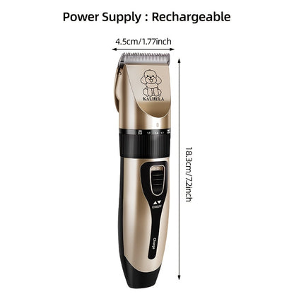 Pet Hair Trimmer USB Rechargeable Wireless Clipper for Dogs & Cats – Low Noise Electric Grooming Scissors, Lithium Battery