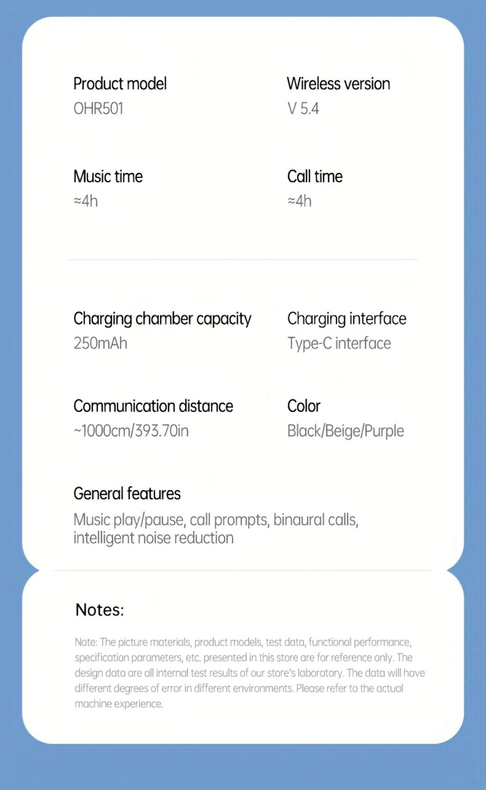 Wireless Earbuds Acer OHR501 Bluetooth 5.4 Semi-In-Ear with Touch Controls, Type-C Case and Eight Colors