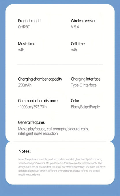 Wireless Earbuds Acer OHR501 Bluetooth 5.4 Semi-In-Ear with Touch Controls, Type-C Case and Eight Colors