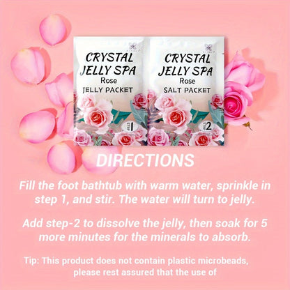 Foot Soak for Dry Cracked Feet Jelly Spa Bubble Bath Salt – Moisturizing Exfoliating Foot Care Treatment, Honey Lavender Lemon & Rose