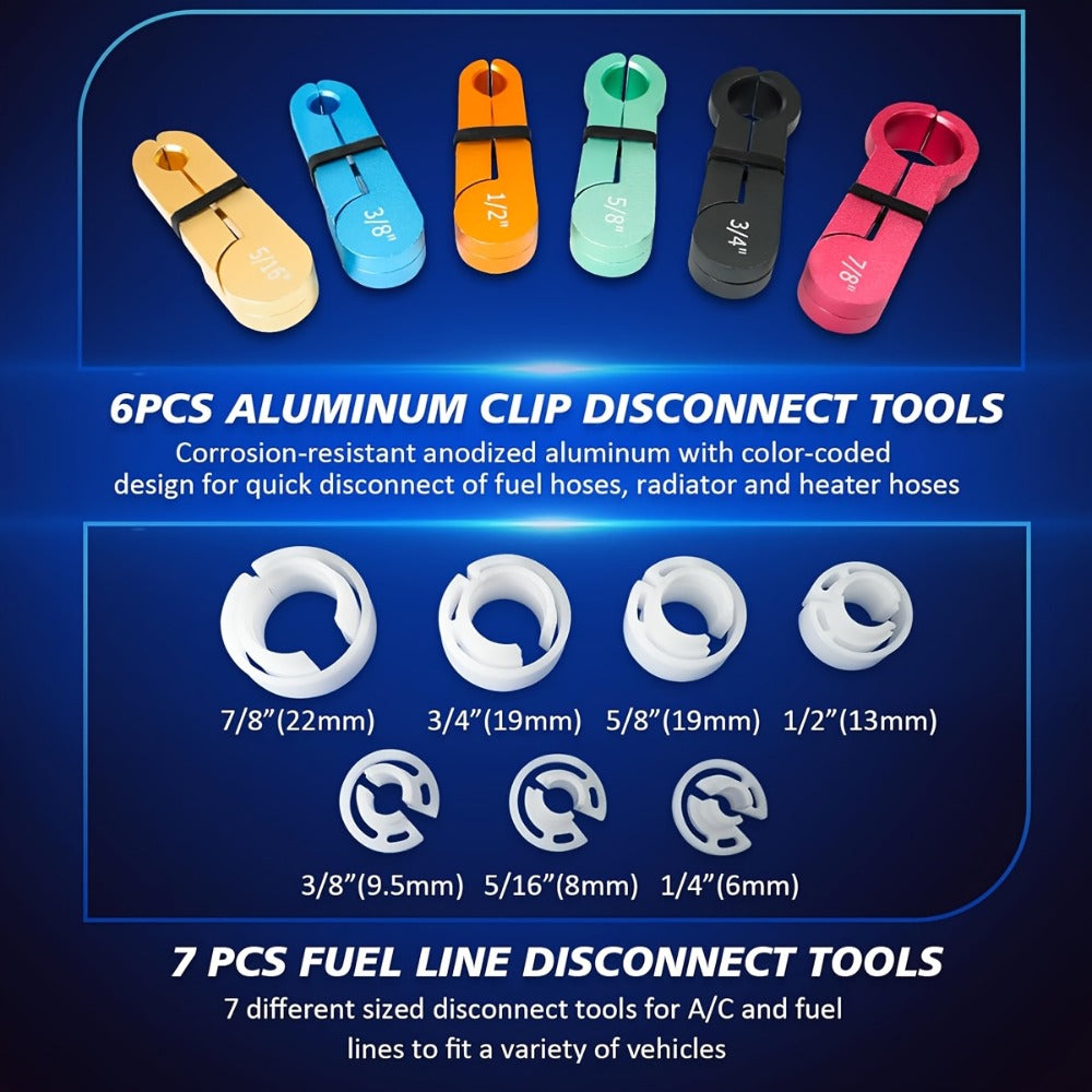 Fuel Line Disconnect Tool Kit 26Pcs – Master Quick Disconnect Set with AC & Transmission Line Removal Pliers for Cars Trucks