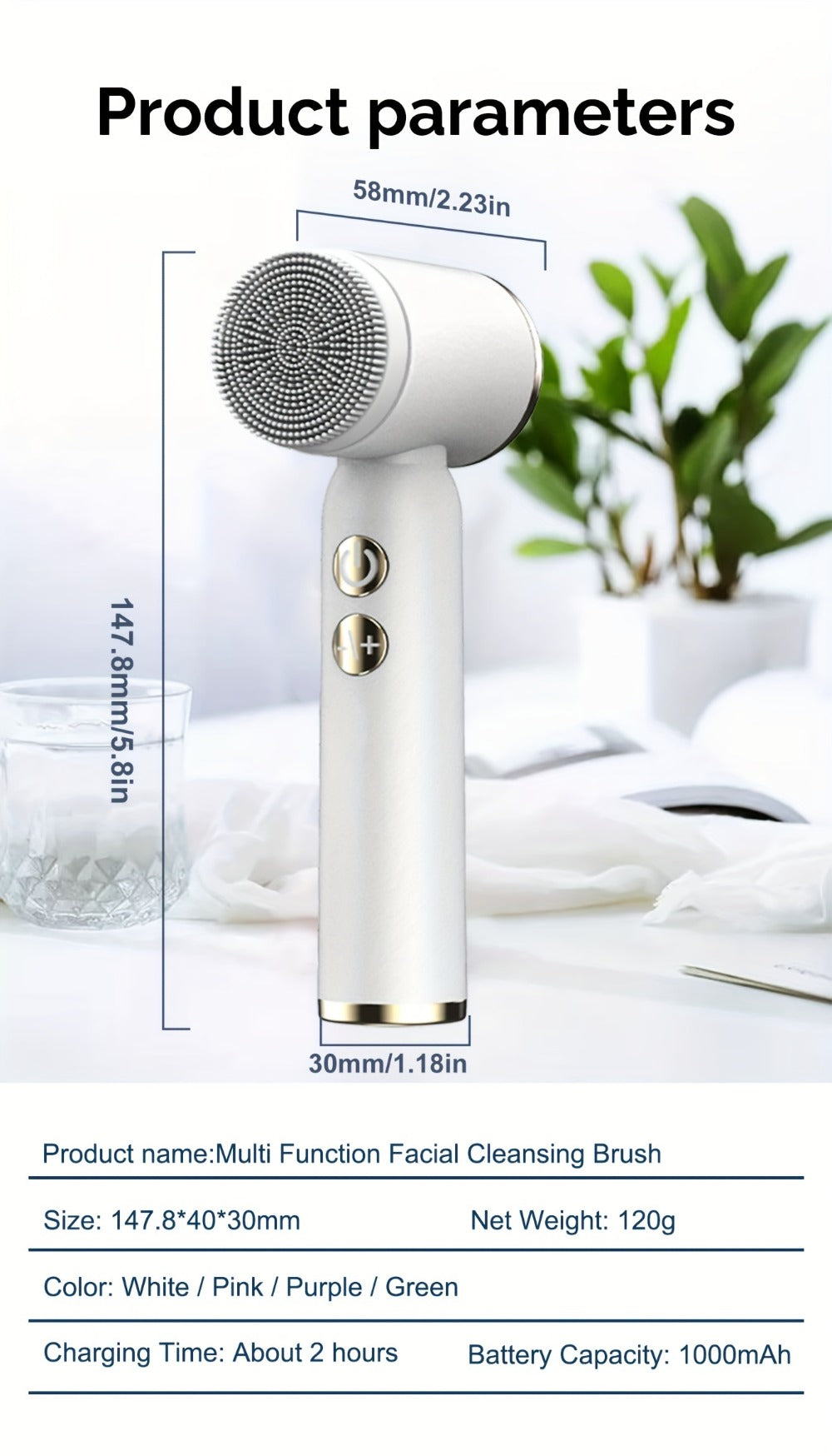 EMS Microcurrent Face Massager Device V-Face Lifting Double Chin Reducer Neck Rejuvenation 6-in-1 Brush Heads for Home or Salon Spa Use