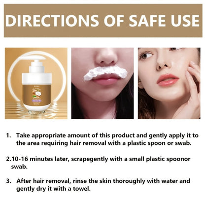 Hair Removal Cream ROZINO 100g Coconut Essence and Aloe Pump Jar with Carton for External Body Grooming