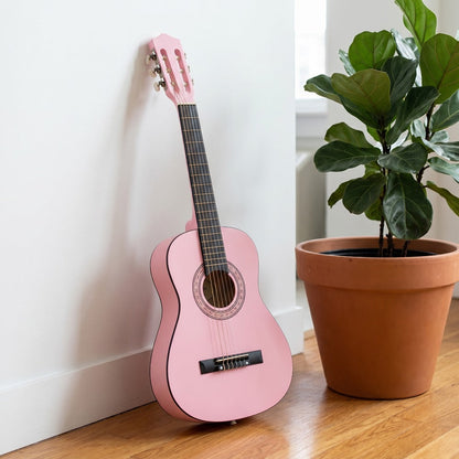 Acoustic Guitar shown in the Bright Pink Color option
