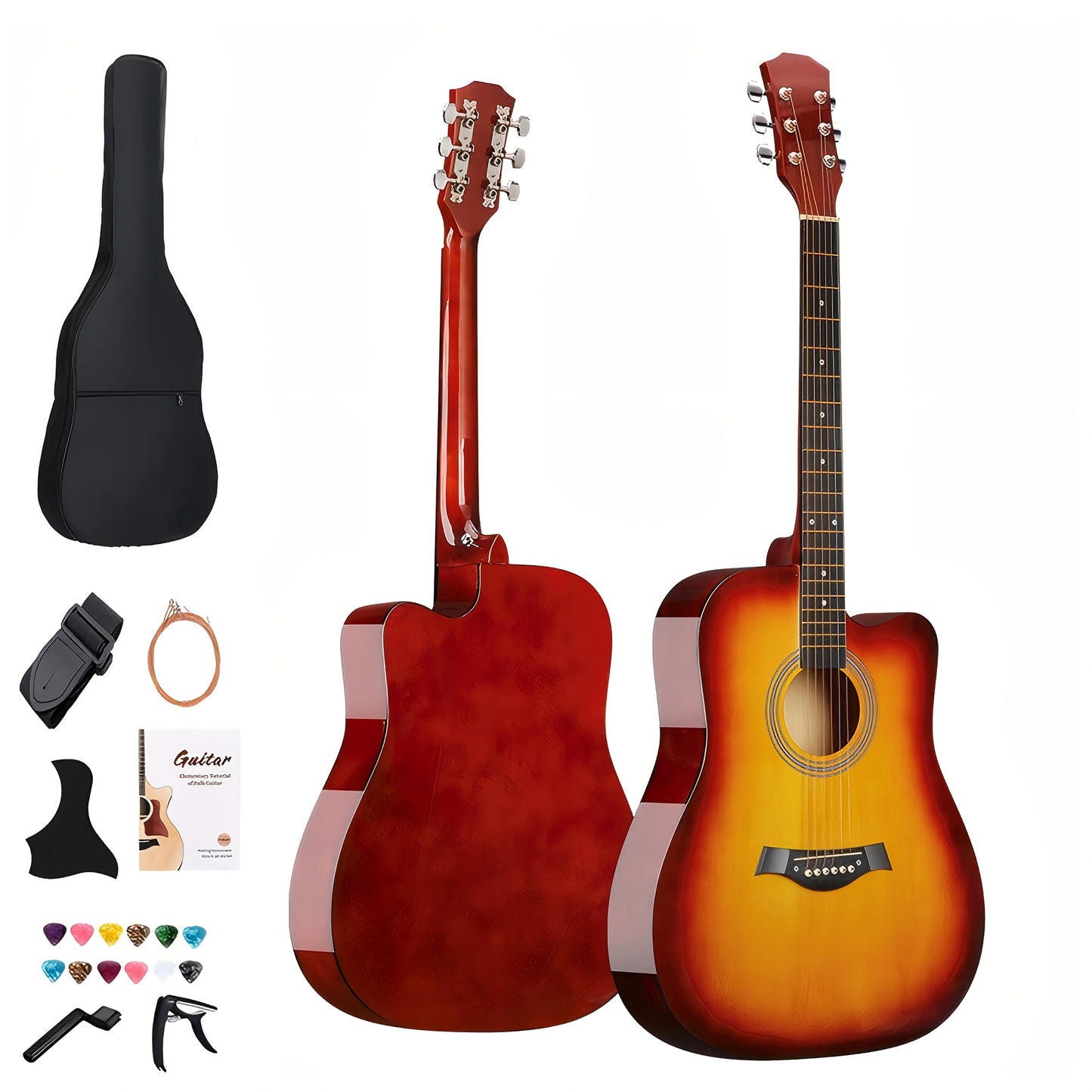 Acoustic Guitar shown in the 41 inches [sunset color]-A option
