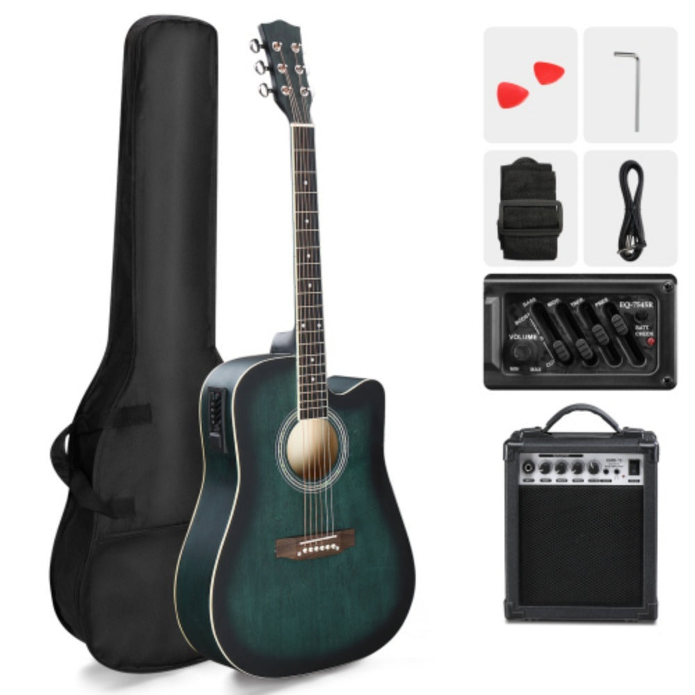 Acoustic Guitar, Adjustable, 10W, KMA101, 41-Inch, Black for Lessons and Practice detail image - detail view 7