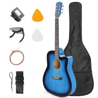 Acoustic Guitar, Black, Full Size, 41-inch, Basswood, Cutaway for Lessons and Practice detail image - detail view 5
