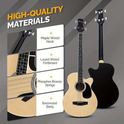 Acoustic Guitar, Black with AMP, Full Size, GLARRY, 44.5In, Full for Lessons and Practice detail image - detail view 10