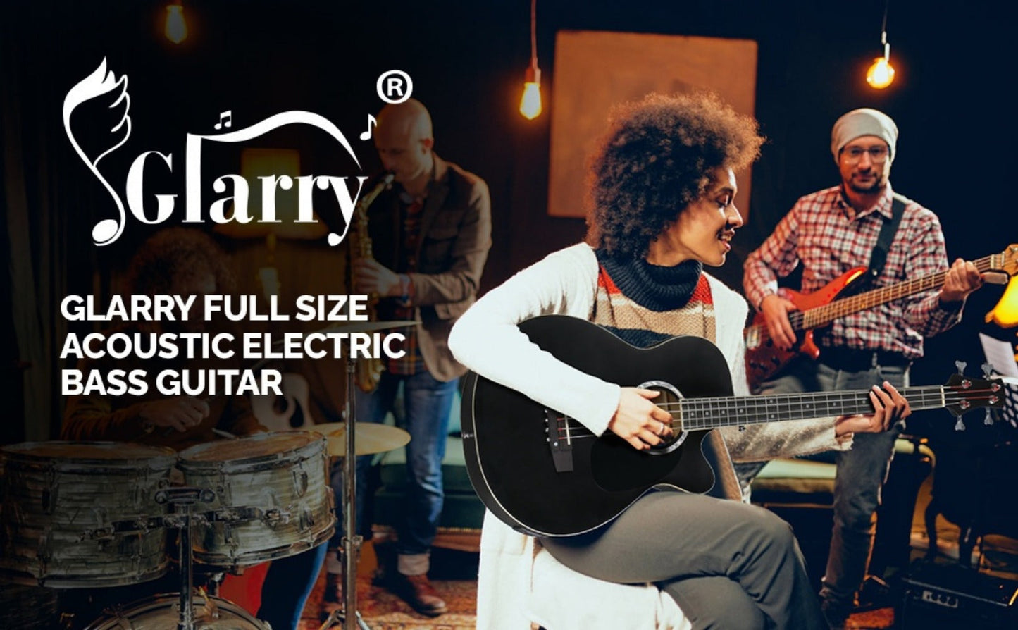 Acoustic Guitar, Black with AMP, Full Size, GLARRY, 44.5In, Full for Lessons and Practice detail image - detail view 12