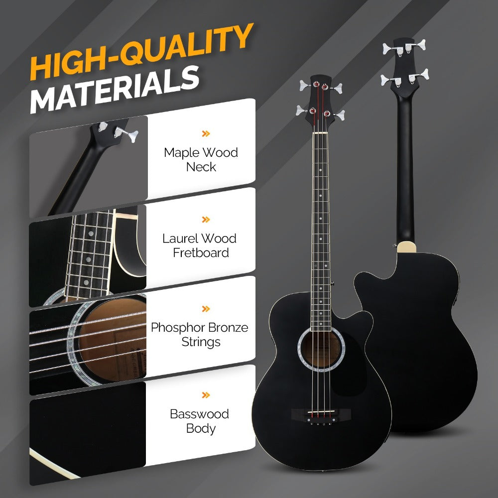 Acoustic Guitar, Black with AMP, Full Size, GLARRY, 44.5In, Full for Lessons and Practice detail image