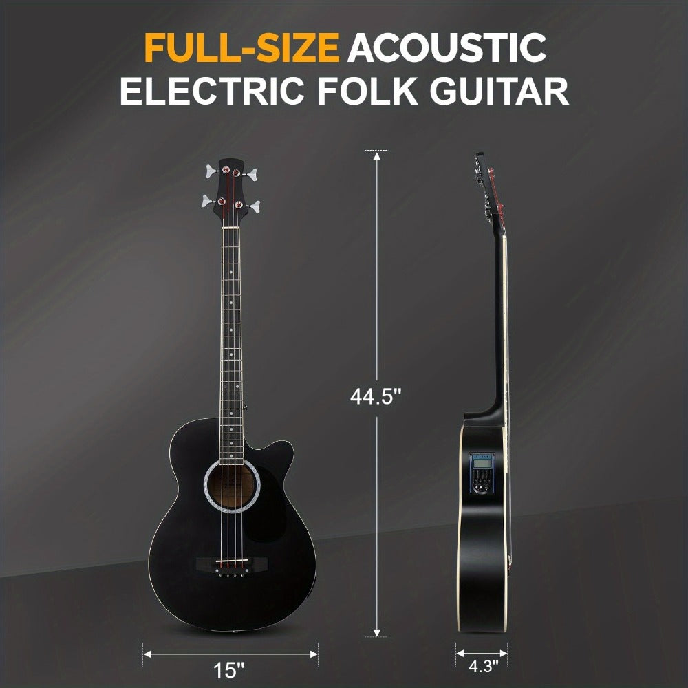 Acoustic Guitar, Black with AMP, Full Size, GLARRY, 44.5In, Full for Lessons and Practice detail image - detail view 4
