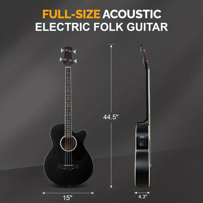 Acoustic Guitar, Black with AMP, Full Size, GLARRY, 44.5In, Full for Lessons and Practice detail image - detail view 4