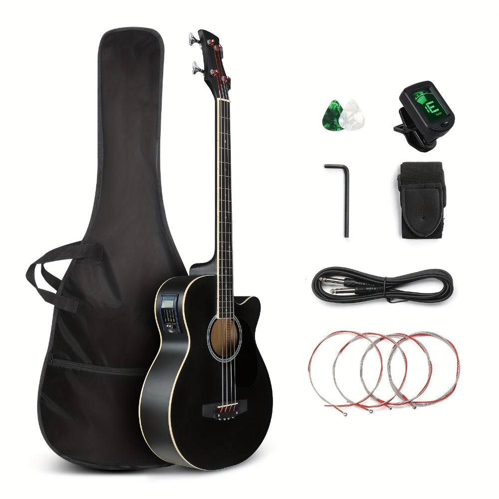 Acoustic Guitar, Black with AMP, Full Size, GLARRY, 44.5In, Full for Lessons and Practice detail image - detail view 7