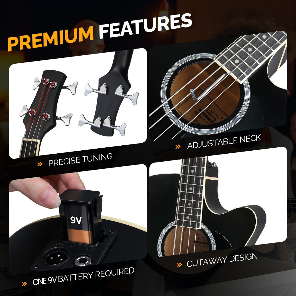 Acoustic Guitar, Black with AMP, Full Size, GLARRY, 44.5In, Full for Lessons and Practice detail image - detail view 8