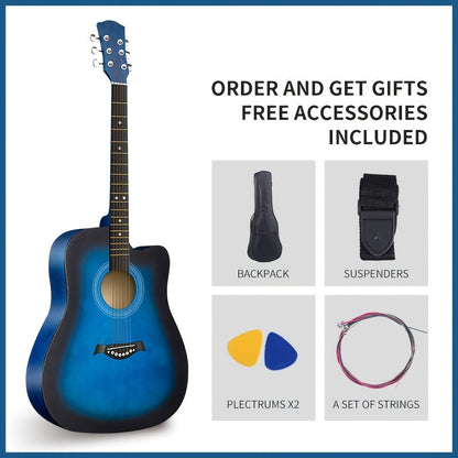 Acoustic Guitar shown in the blue+38 inches option