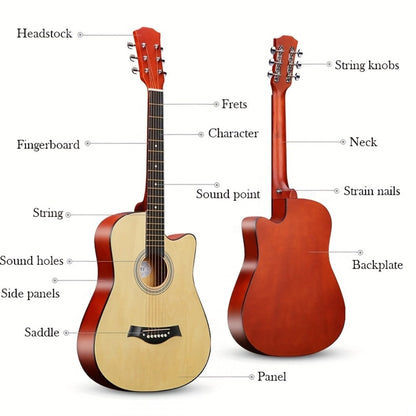 Acoustic Guitar, Blue-A, Full Size, Full-Size, Complete, Beginners for Lessons detail image - detail view 3