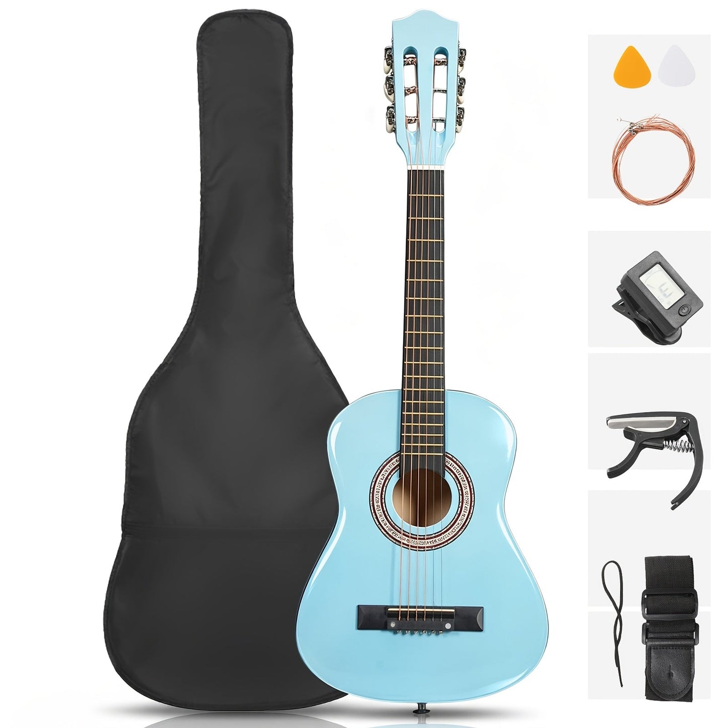 Acoustic Guitar shown in the Light Sky Blue option
