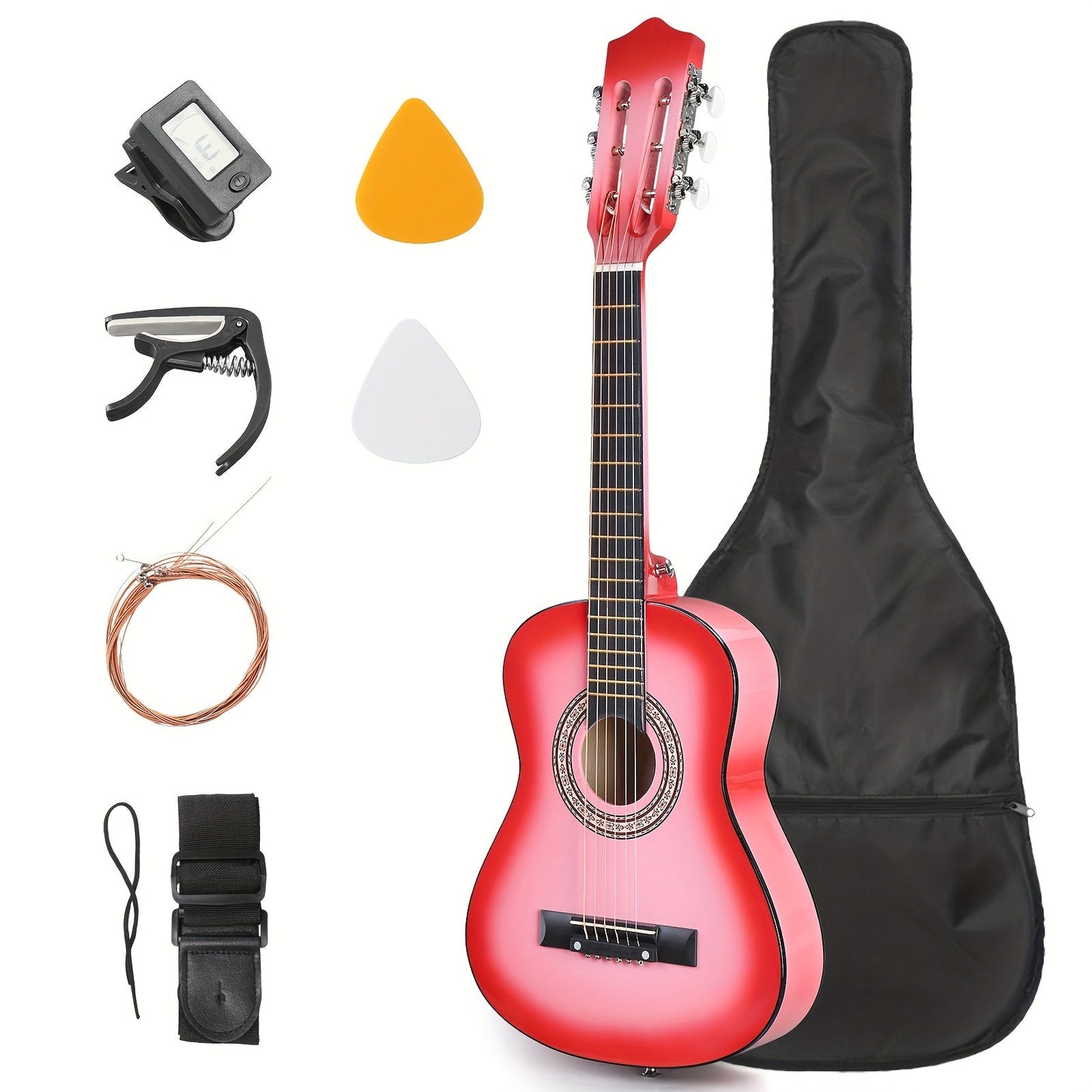 Acoustic Guitar shown in the pink option