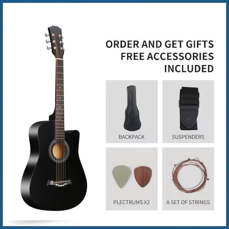 Acoustic Guitar shown in the Black option