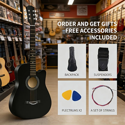 Acoustic Guitar, Starter, Kit, 38-Inch for Lessons and Practice detail image - detail view 3