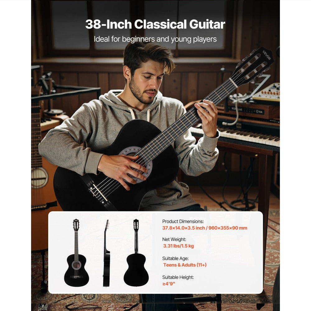 Acoustic Guitar, VEVOR, Classical, Beginner for Lessons and Practice detail image - detail view 10