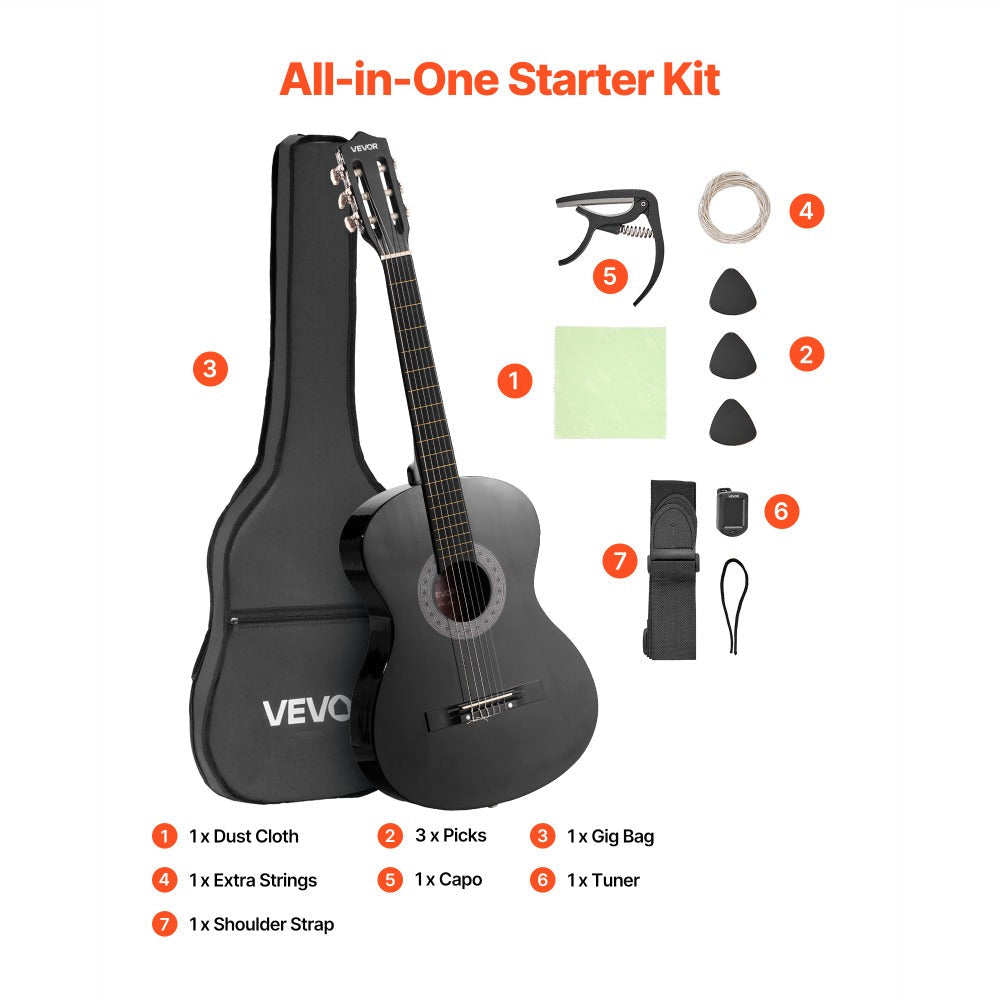 Acoustic Guitar, VEVOR, Classical, Beginner for Lessons and Practice detail image - detail view 11