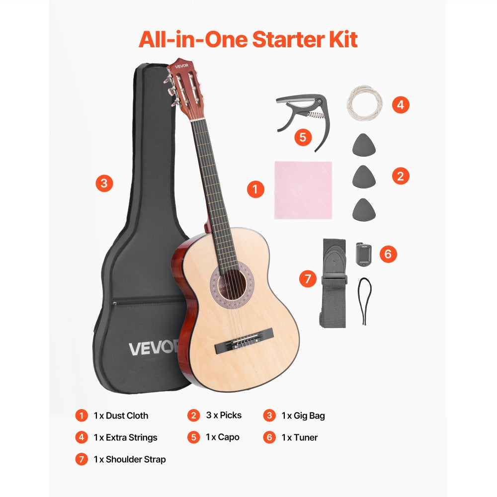 Acoustic Guitar, VEVOR, Classical, Beginner for Lessons and Practice detail image - detail view 17