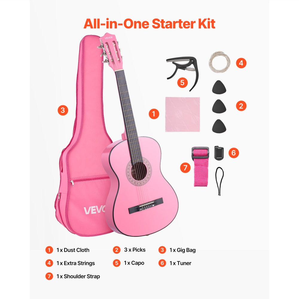 Acoustic Guitar, VEVOR, Classical, Beginner for Lessons and Practice detail image - detail view 32