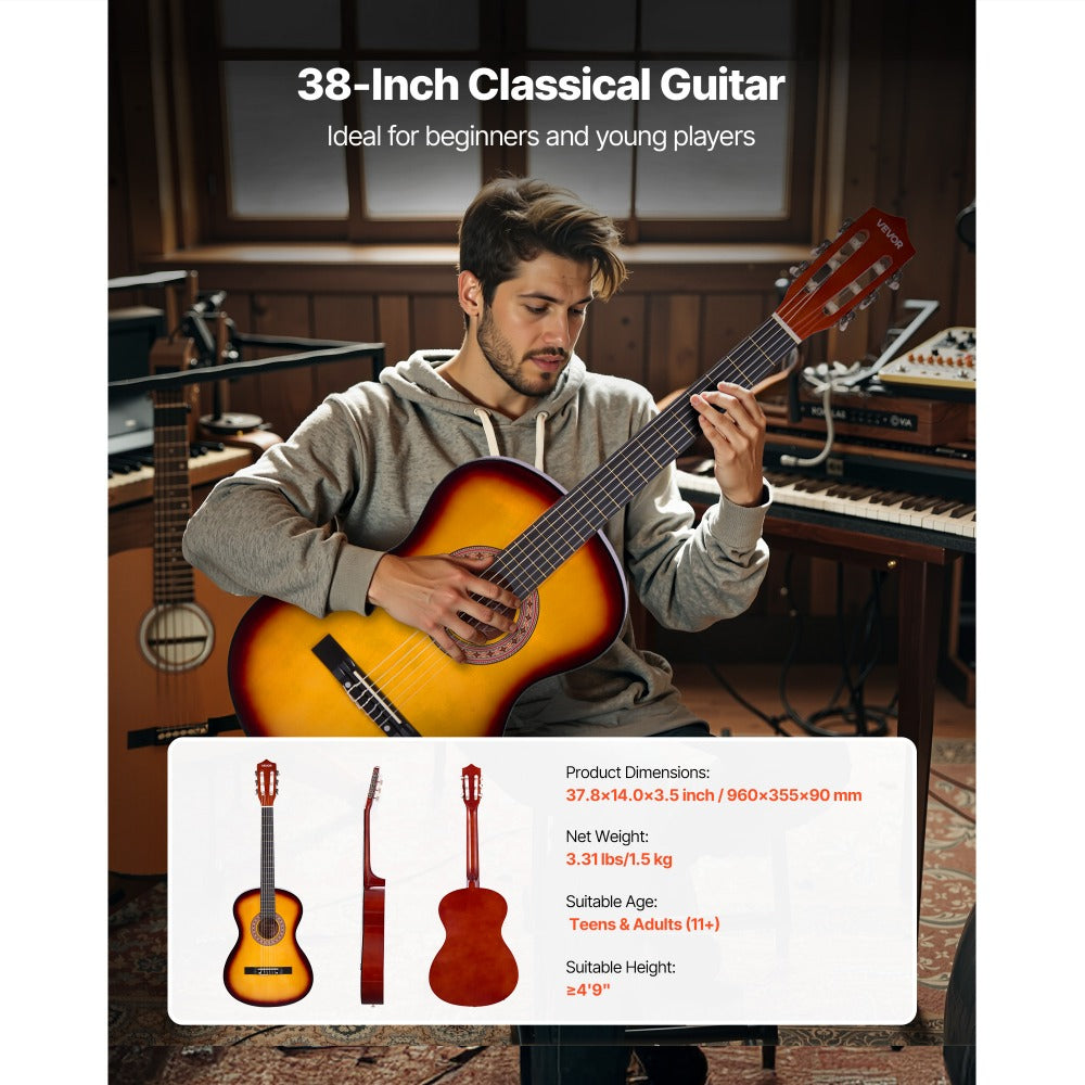 Acoustic Guitar, VEVOR, Classical, Beginner for Lessons and Practice detail image - detail view 40