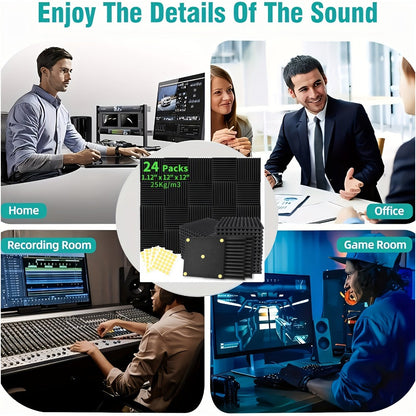 Acoustic Wall Panel, 12inch, Soundproof, Foam for Reducing Room Reflections In Recording detail image - detail view 3
