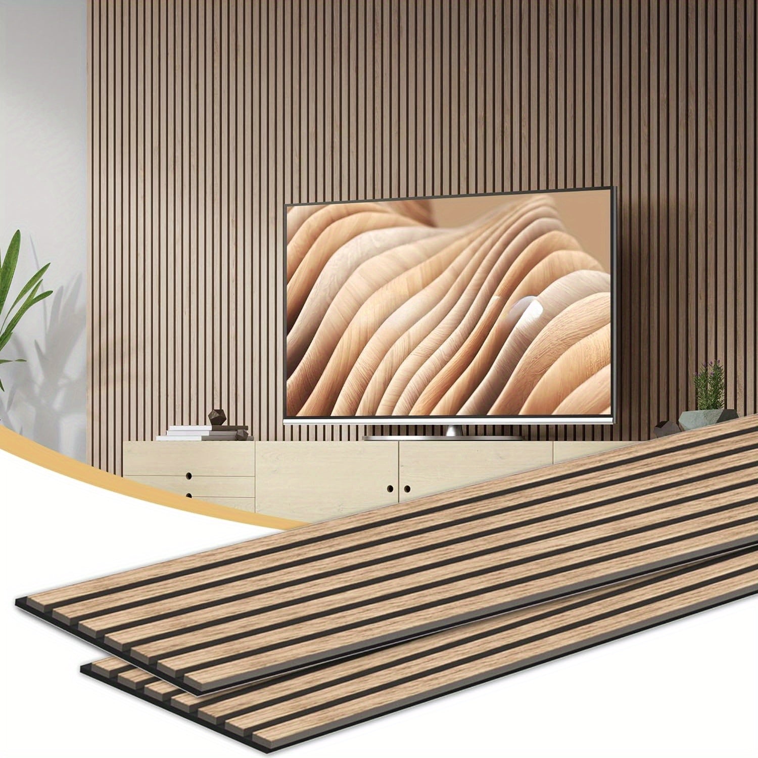 Acoustic Wall Panel shown in the Walnut option