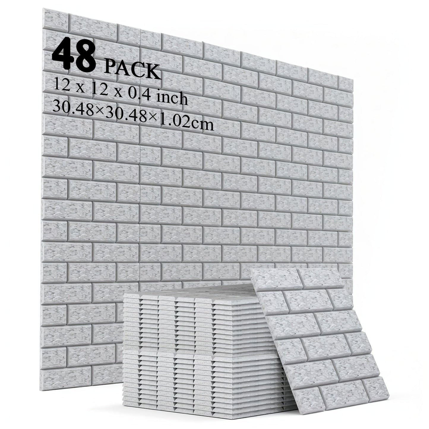Acoustic Wall Panel shown in the Wall Tile Soundproof Panel 30L1H Light Gray 48 option